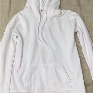 White vans hoodies with embroidered rose on back